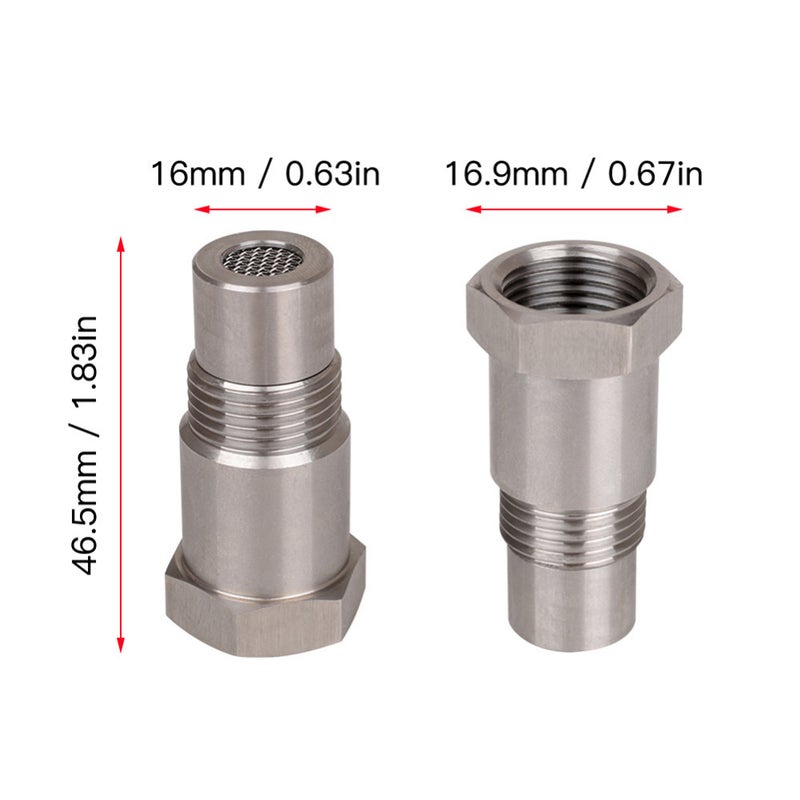 M18*1.5 Car O2 Oxygen Sensors Protective Plug Adapter Stainless Steel Engine Light Eliminator Adapter with Filter - Image 2