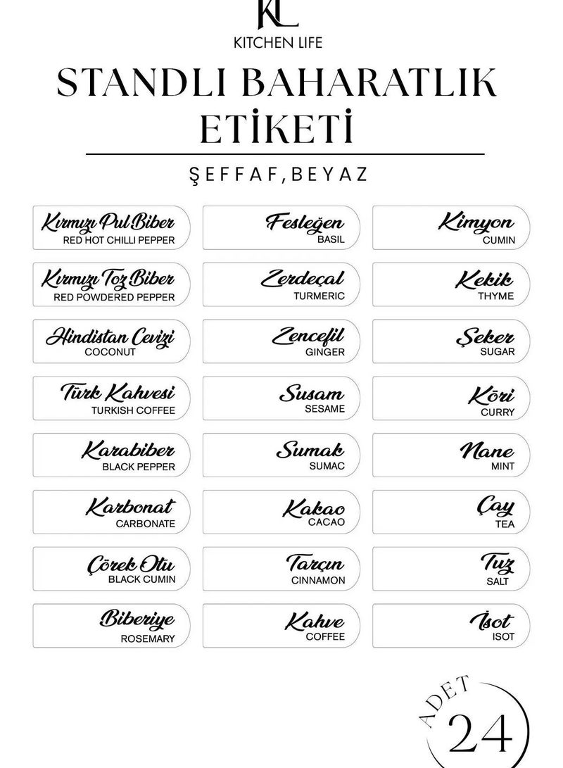 Kitchen Life 12-Piece Self-Sticking Plastic Spice Jar Set with Spoons, Labels and Handles – Made in Turkey - Image 4