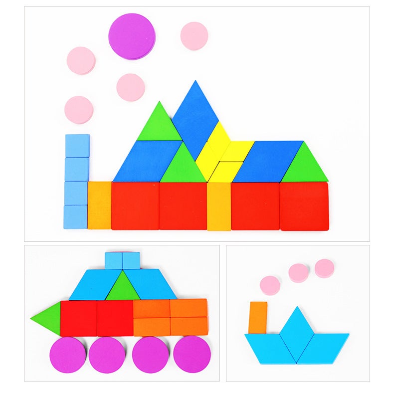 Geometric Shape Puzzle Kindergarten Intelligence Jigsaw Puzzle Iron Box Animal Shape Puzzle Wooden Children'S Toys - Image 5