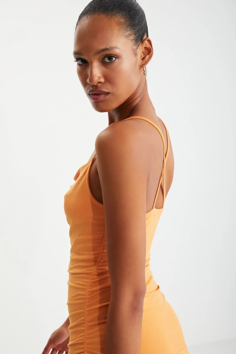 جريميلانج Koralia Women's Strappy Mini Orange Dress