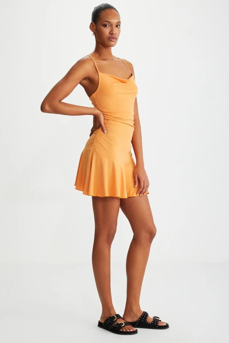 جريميلانج Koralia Women's Strappy Mini Orange Dress