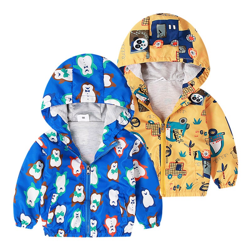 New Autumn Children'S Clothing Export To Europe And America Cartoon Penguin Jacket Boys Coats Hooded Connected Coat - Image 2