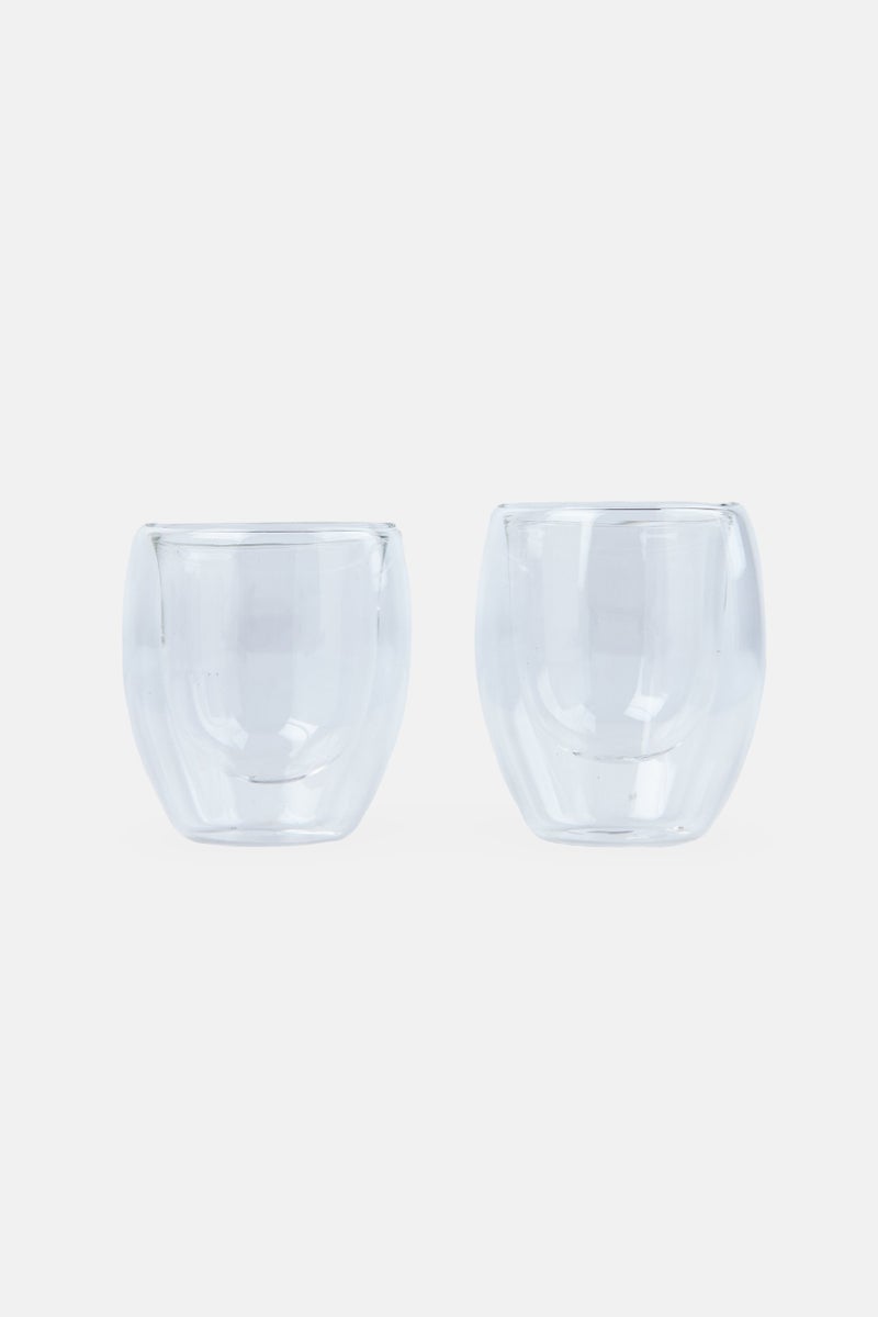 Bombay 2Pcs Double Wall Insulated Glass Espresso Shots 80ml, Transparent - Image 1