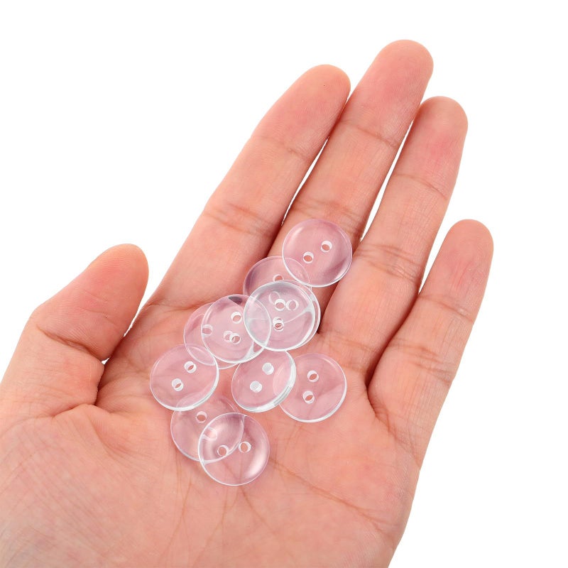 DOOTOOL 100Pcs 15mm Round Resin Sewing Buttons Two Hole Sleeve Fasteners DIY Craft Supplies - Image 5
