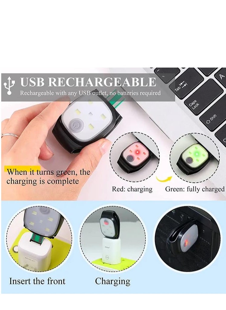 Generic Running Lights, 2-Pack Runners Reflective Safety Lights Gear, USB Rechargeable LED Clip-On with and Joggers for Camping Hiking Outdoor Adventures  - Image 2