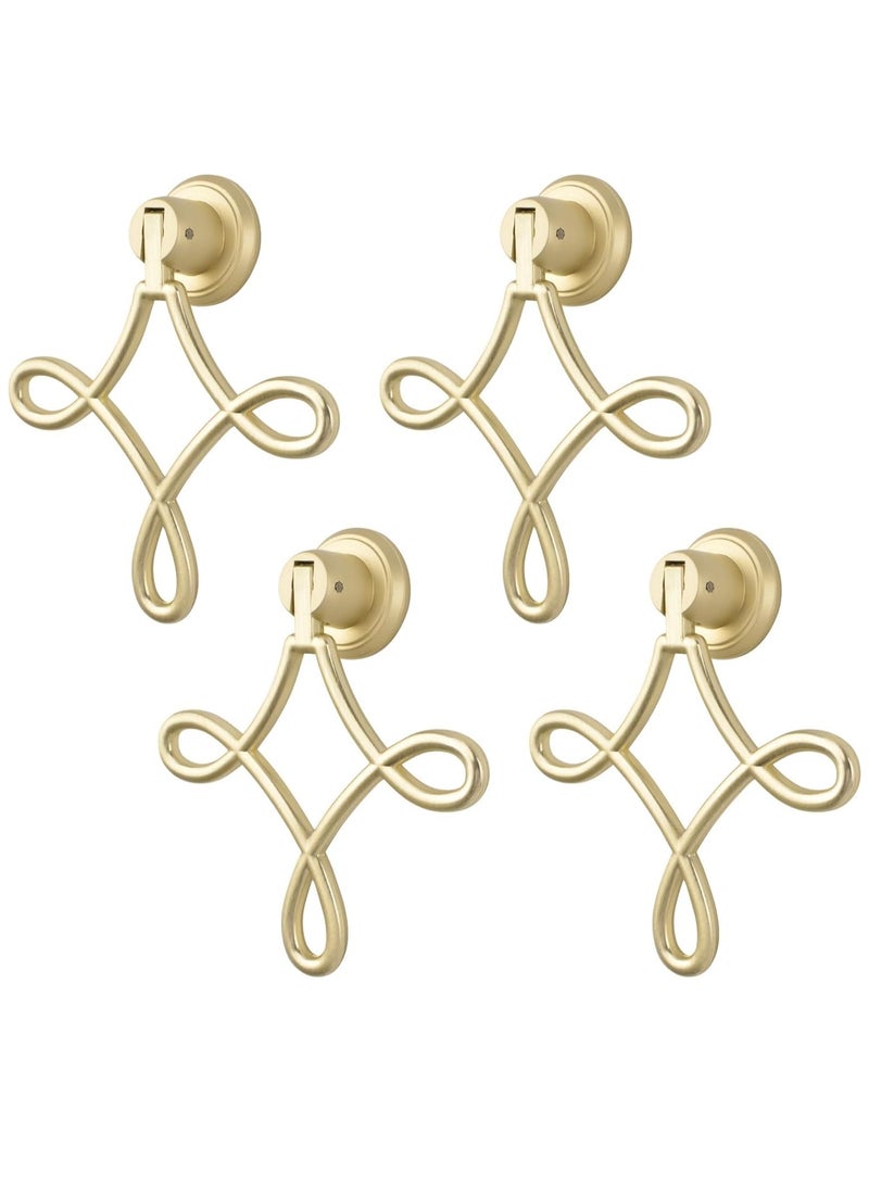 SYOSI Chinese Knot Shaped Cabinet Pulls 4pcs Solid Gold Pendant Handles Knob Zinc Alloy Handles Knobs for Cabinets Drawer Door Furniture Decorative - Image 1