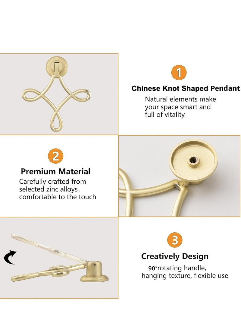 SYOSI Chinese Knot Shaped Cabinet Pulls 4pcs Solid Gold Pendant Handles Knob Zinc Alloy Handles Knobs for Cabinets Drawer Door Furniture Decorative - Image 3