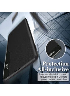 دبليو تيك غطاء حماية ذكي قابل للطي مع نافذة مرآة لهاتف أوبو فايند X7 5G 2024 أسود  - Image 2