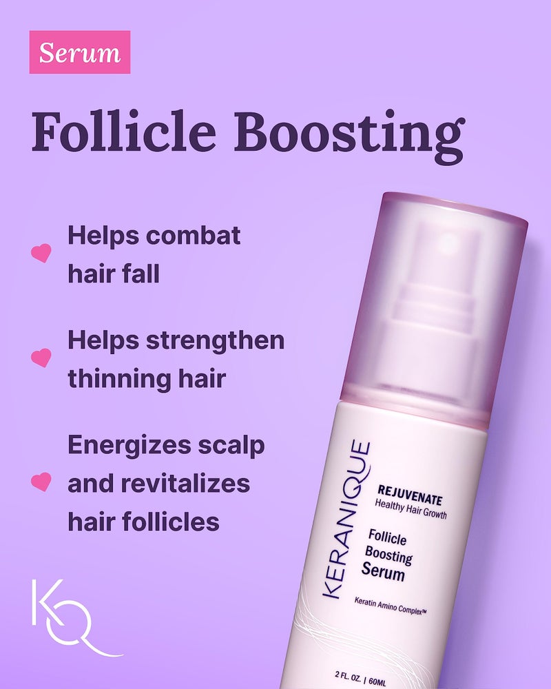 Keranique Color Treated Shampoo and Conditioner Set with Follicle Booster Hair Serum - Keratin Enriched Color Boost Set w/Shampoo, Conditioner & Thickening Spray for Women w/Fine, Thin, Colored Hair - Image 5