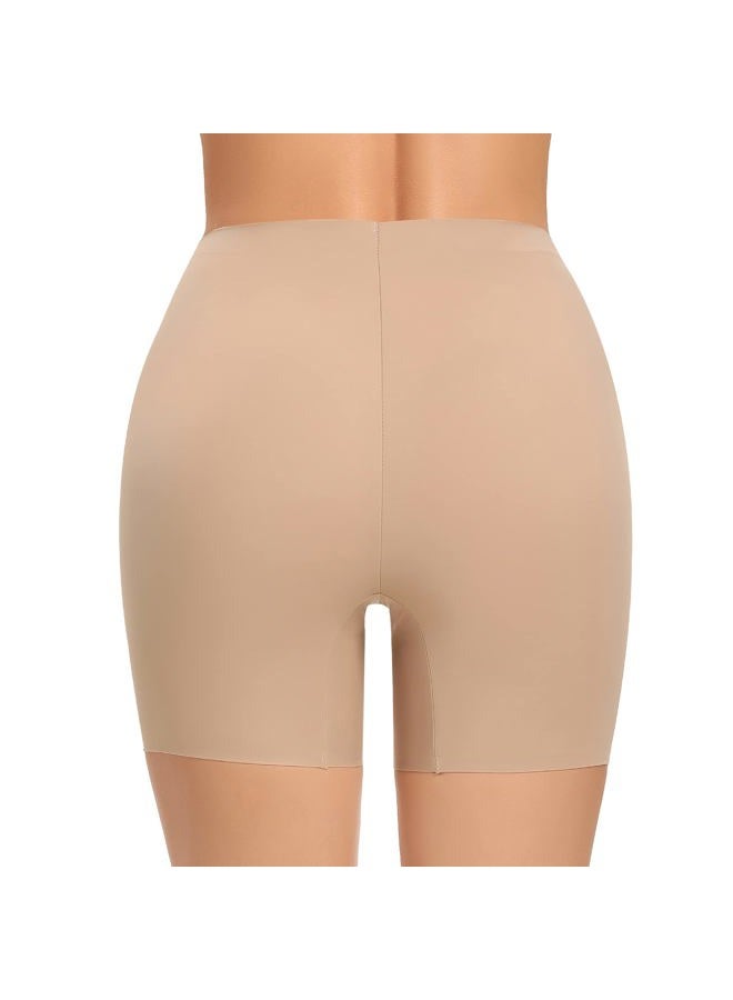 Werena Womens Seamless Shaping Boyshorts Panties Tummy Control Underwear Slimming Shapewear Slip Shorts, #A1 Beige(lightweight), L - Image 2