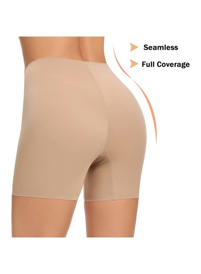 Werena Womens Seamless Shaping Boyshorts Panties Tummy Control Underwear Slimming Shapewear Slip Shorts, #A1 Beige(lightweight), L - Image 5
