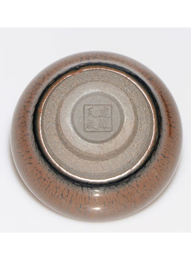 Jingke Jianzhan Tea Cup  Original Ore Glaze Exquisite One-mouth Cup , Black Gold Glaze Small Beam 6.8x4.5 cm - Image 4