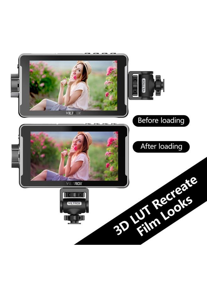 5.5 Inch 1200nits 4K 10bit HDMI Field Monitor, Touchscreen 3D LUT Portable Video Field Monitor Kit with Battery, On-Camera RGB Parade Histogram Waveform Focus Assist Monitor (DC-550 Pro)
