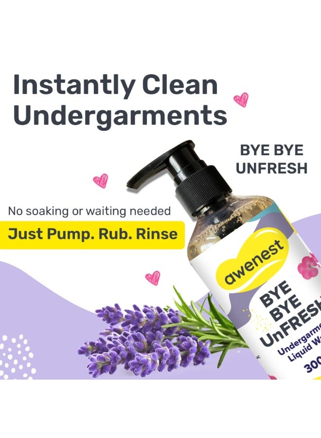 awenest Bye Bye UnFresh Undergarment Liquid Wash Detergent | Plant-based Bioactives | Geranium and Lavender | Removes Tough Stains | No Toxic Residue | Germ Protection - Image 4