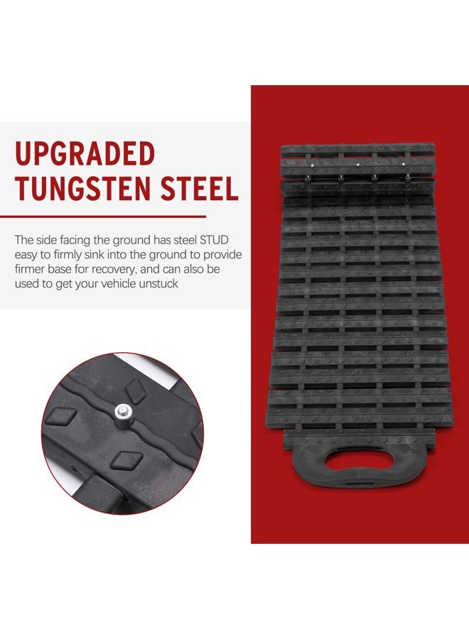 BUNKER INDUST Tire Traction Mats Portable Recovery Tracks for Off Road 4X4 Snow, Ice, Sand,Emergency Devices with Bag Gloves for Cars, Trucks, Van(2 Pack) - Image 3