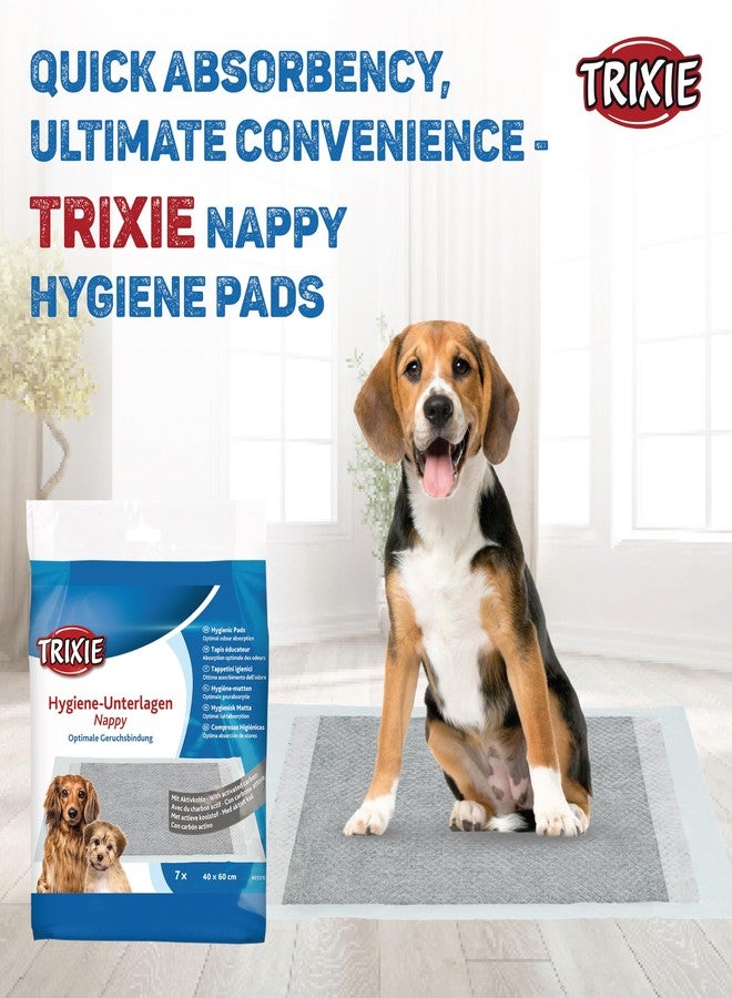 Trixie Pet Training Pads for Dogs & Puppies, Hygiene Nappy Pad with Activated Carbon, Poop & Pee Mats, Fast Absorbent, Leak Proof, Odor Neutralizer, 7 Pads (40 x 60 cm) - Pack of 3 - Image 2