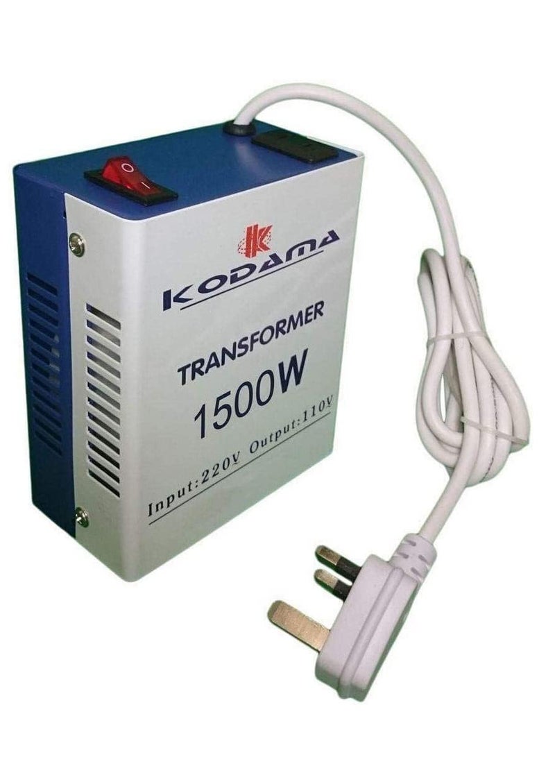 Kodama Transformer 1500 Watt Universal 3 Pin UK Plug Power Cord With Safety Fuse Included Plug Transformer 220V To 110V Step Down Power Converter Voltage Output Voltage is 110V - Image 2