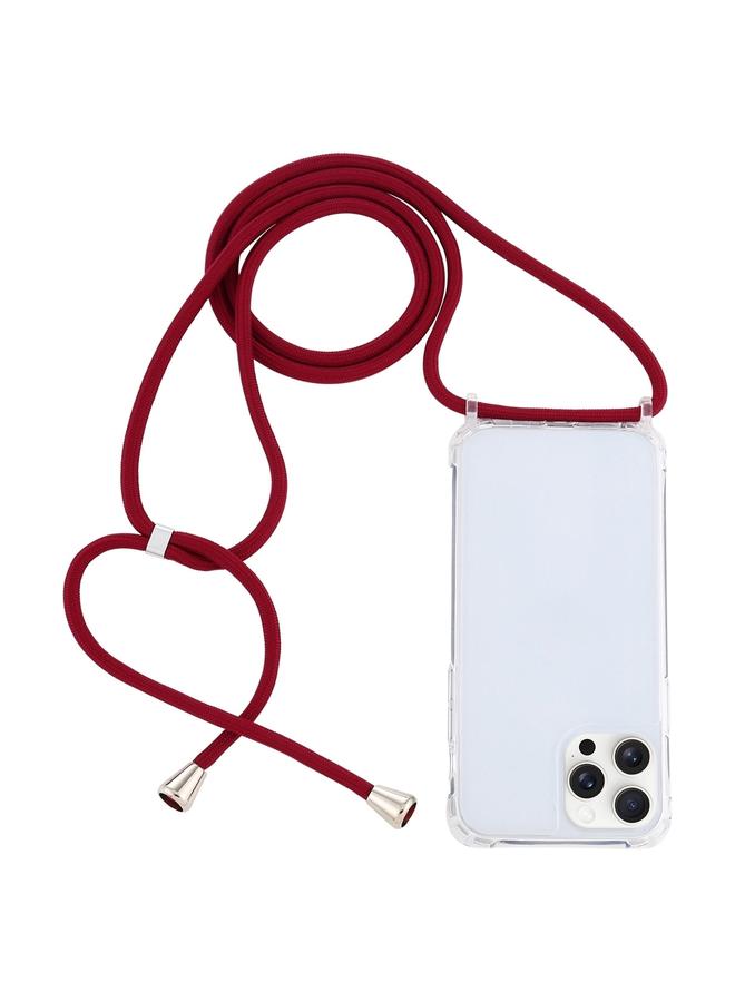 إيروريكس جراب لهاتف iPhone 16 Pro مصنوع من مادة الأكريليك الشفافة ومضاد للصدمات مع حبل تعليق - Image 1