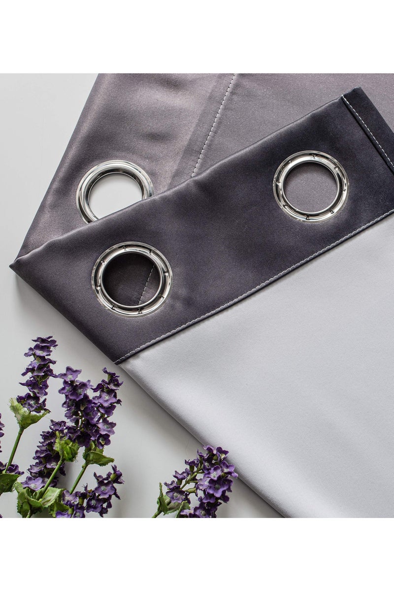 KYD 2 Panel Blackout Curtains,Darkening Curtains Decorative Thread Foil Blackout Curtains, Thermal Insulated Room Darkening Curtains for Bedroom Living Room 214x132 cm - Image 4