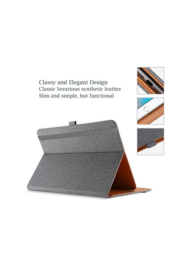Procases ProCase Universal Case for 9-10 inch Tablet, Stand Folio Universal Tablet Case Protective Cover for 9" 10.1" Touchscreen Tablet, with Adjustable Fixing Band and Multiple Viewing Angles –Grey - Image 4
