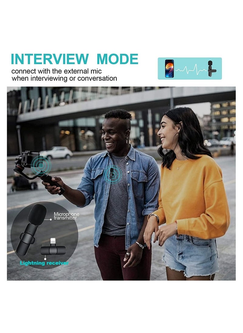 Generic - Wireless Lavalier Microphone for iPhone iPad Mini Mic for YouTube Facebook Live Stream TikTok Vlog Zoom Video Recording - Noise Reduction/No APP & Bluetooth Needed - Image 1
