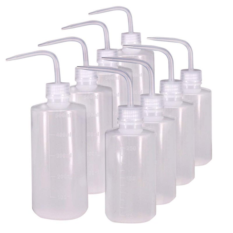 Belinlen 250Ml+500Ml Plastic Safety Wash Bottle  Plastic Squeeze Bottle Narrow Mouth  8 Pack (Each Size 4) - Image 1