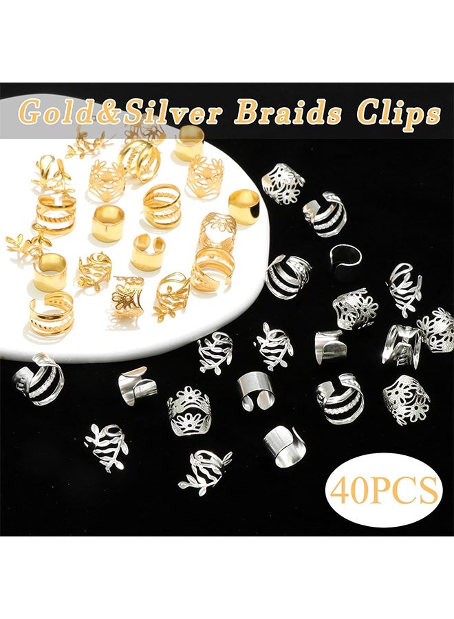 YJ 80 Pcs Braid Hair Rings, Braid Metal Cuff Ornaments Love Style Braid Ring Clip Hair Braid Beads Plated Cuff Clip For Synthetic Crochet Braiding Hair Decoration Accessories (Multi Style) - Image 2