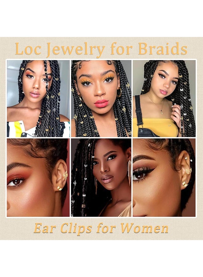 YJ 80 Pcs Braid Hair Rings, Braid Metal Cuff Ornaments Love Style Braid Ring Clip Hair Braid Beads Plated Cuff Clip For Synthetic Crochet Braiding Hair Decoration Accessories (Multi Style) - Image 5