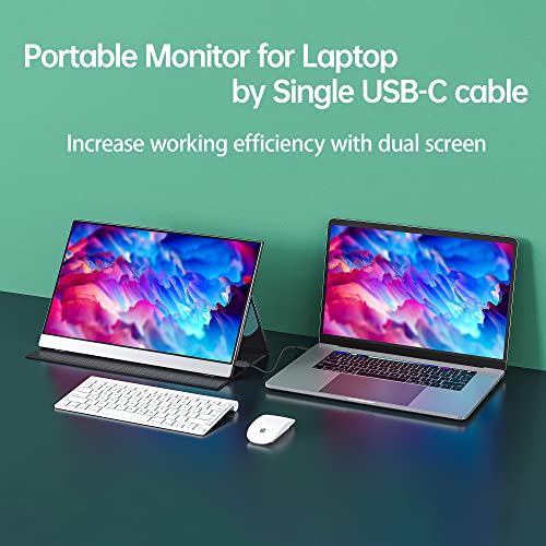 cocopar Portable Monitor 15.6 Inch 1080P Travel Monitor with Speaker HDMI USB-C External Display for Laptop MacBook Surface PC Xbox PS4/5, VESA Mountable, with Full Cover Stand - Image 2