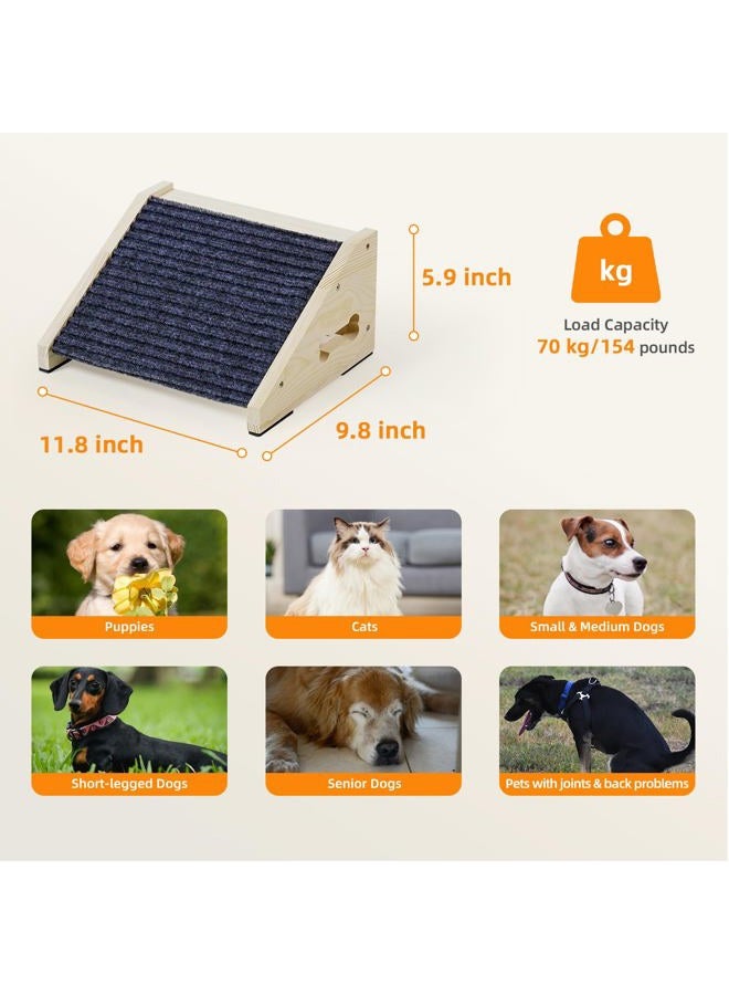 INRLKIT 4 Pack Wooden Dog Ramp for Stairs Suits for Small Medium Dogs Cats, Pet Steps Stairs for Staircase Stairs with Anti-Slip Bottom for Dogs Cats Grey, Need Installation - Image 2