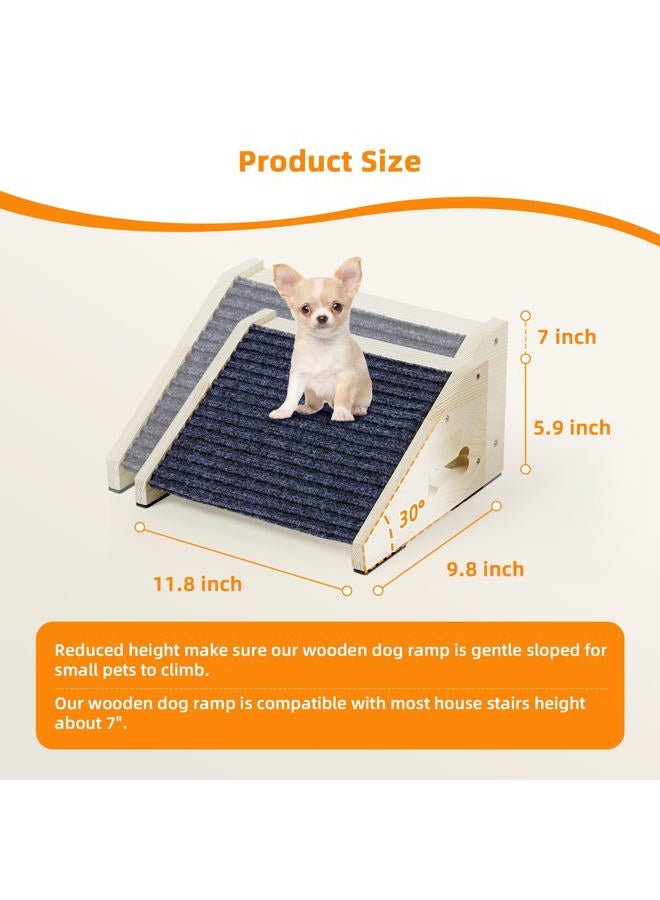 INRLKIT 4 Pack Wooden Dog Ramp for Stairs Suits for Small Medium Dogs Cats, Pet Steps Stairs for Staircase Stairs with Anti-Slip Bottom for Dogs Cats Grey, Need Installation - Image 5