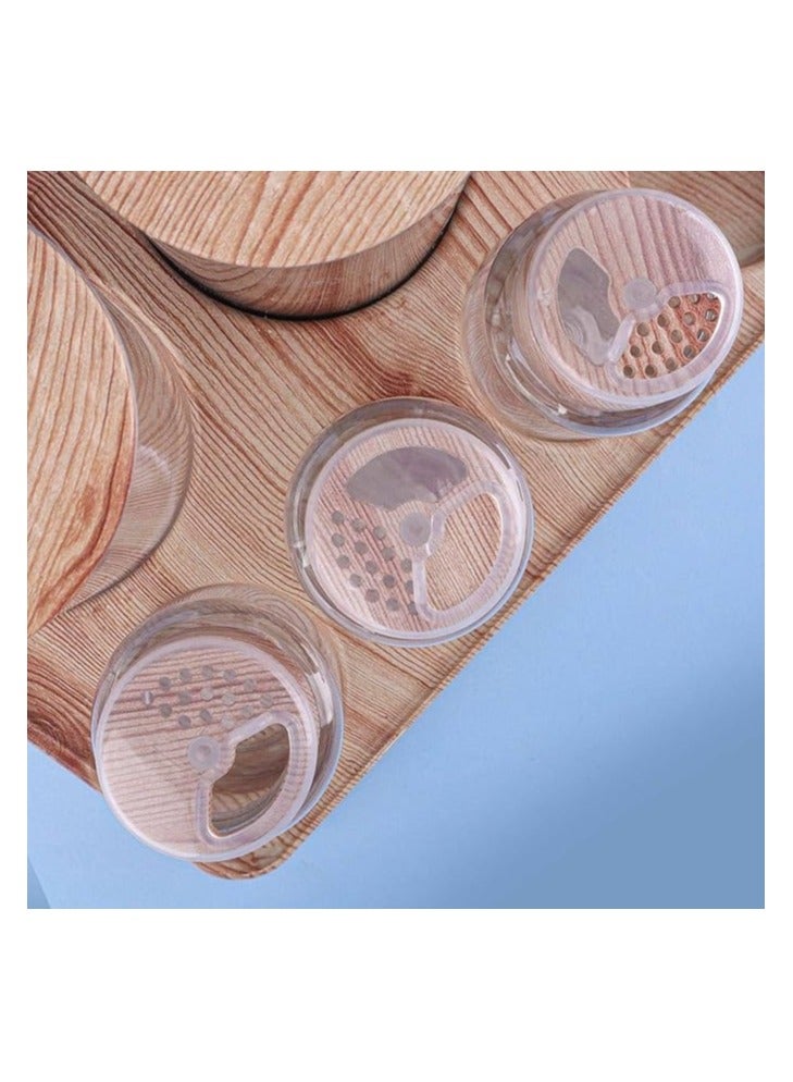 طقم توابل ميكس 10*1 👌🏻 ✏️طقم مكون من 10 قطع ✏️4 مقاس اكرلك ب أغطية مزودة جوان لمنع التسريب ألوان خشبية مميزة - Image 4