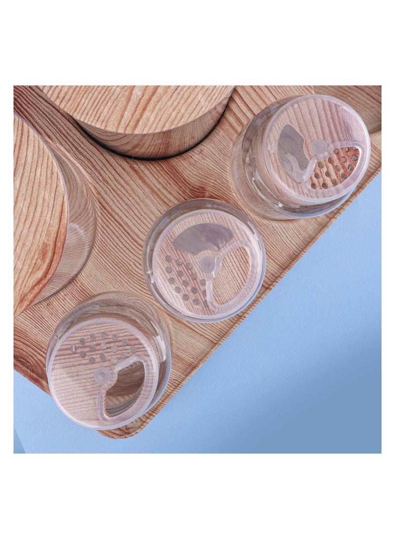 طقم توابل ميكس 10*1 👌🏻 ✏️طقم مكون من 10 قطع ✏️4 مقاس اكرلك ب أغطية مزودة جوان لمنع التسريب ألوان خشبية مميزة - Image 2