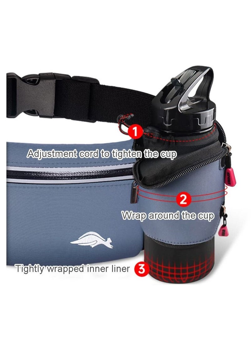 Y&D Running Belt Bag  Bag With Foldable Water Bottle Holder  Phone Holder For Women And Men Resistant Non Bouncing  Perfect Running Cycling Walking - Image 2