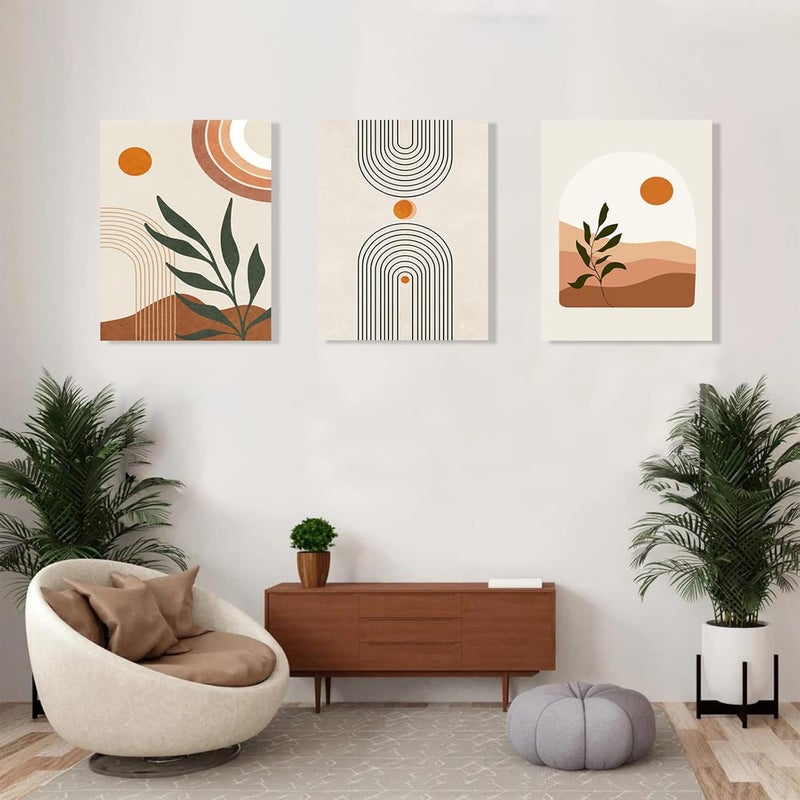 KBKBART مجموعة فن الجدران بوهو من 3 قطع - لوحات قماش مؤطرة - Image 2