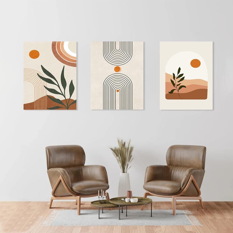 KBKBART مجموعة فن الجدران بوهو من 3 قطع - لوحات قماش مؤطرة - Image 4