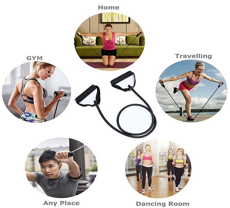 Inditradition Resistance Tube Exercise Bands for Stretching, Workout, and Toning (Multicolor, Rubber) - Image 4