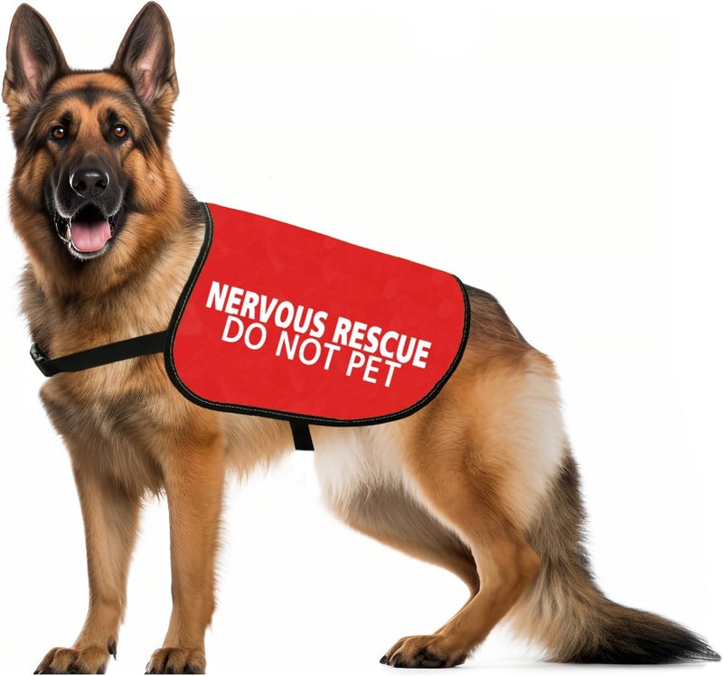 JXGZSO Nervous Rescue Dog Jacket Vest Nervous Rescue Do Not Pet Dog Vest Dog Walking Slogan Warning Vest Nervous Pet L - Image 1
