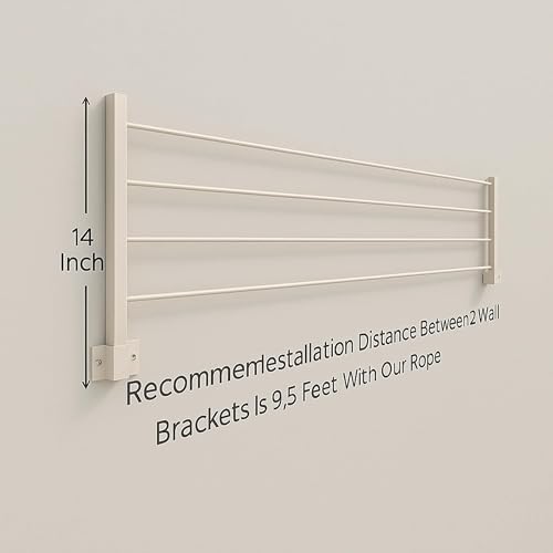 JIALTO® Wall-Mounted Foldable Clothes Drying Rack- Heavy Duty Space Saving Laundry Drying Stand for Balcony, Indoor & Outdoor Utility Room- Black Wall Dryer for Clothes & Towels - Image 2