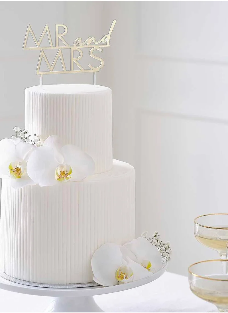 Ginger Ray Cake Topper - Acrylic Gold Mr & Mrs