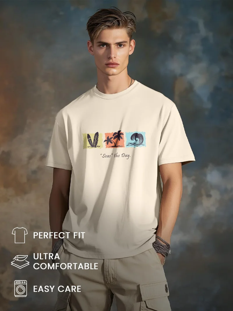 NOBERO Men's Cotton Graphic Print T-Shirt