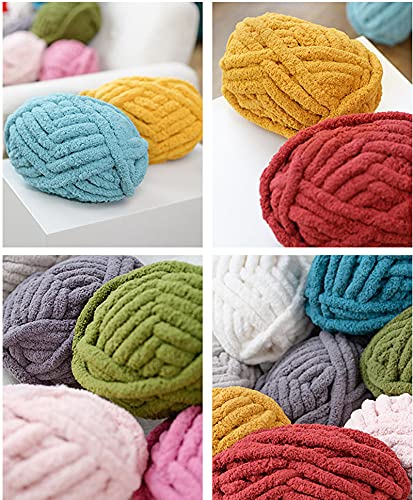 Zituop Chunky Knit Chenille Yarn for Hand Knitting Blankets, Super Soft Big Jumbo Blanket Yarn (Light Pink) - Image 5
