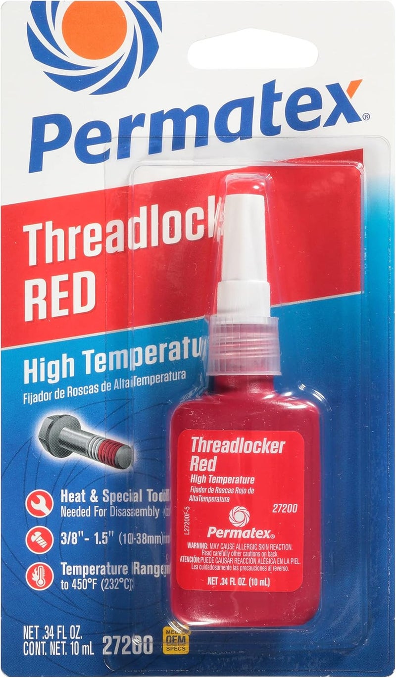 Permatex High Temperature Threadlocker Red - 10 ml - Image 1