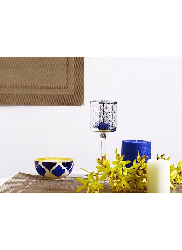 Caffeine Caffeine Ceramic Handmade Blue Umrao Combo Dinner Set (Set of -6)  - Image 3