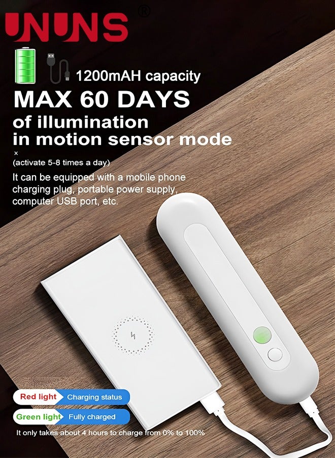 يو إن يو إن أس ضوء خزانة LED، مجموعة من 2 مصباح خزانة مستشعر للحركة، قابل لإعادة الشحن عبر USB، قابل للتعتيم، ضوء ليلي مغناطيسي للمطبخ، المدخل، خزانة الملابس، الخزانة - Image 5