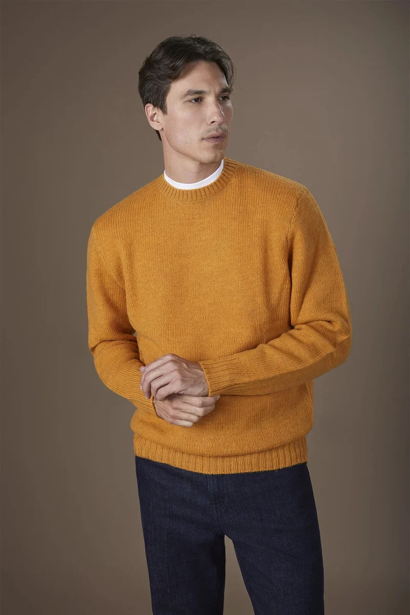 دوبل غانغر Men's crew neck jumper - Ochre Yellow