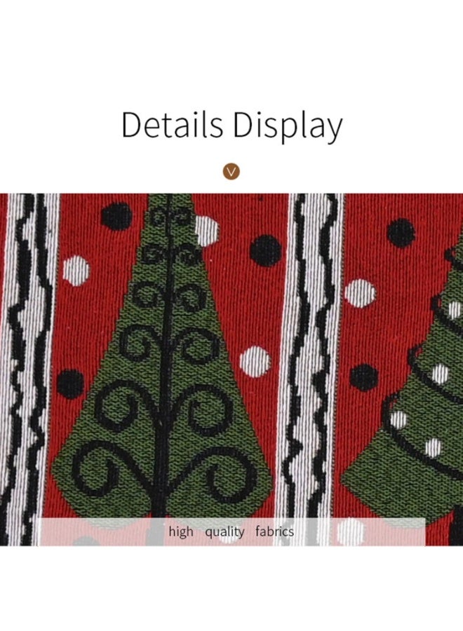 اليسا مفرش طاولة عيد الميلاد 180×35 سم - ديكور طاولة احتفالي للعطلات، مزيج من الكتان الأحمر والأبيض، مفرش طاولة طعام قابل للغسل لديكور عيد الميلاد وقطع المركزية - Image 3