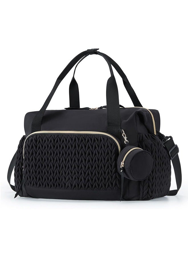 Diaper Bag Backpack for Mom - Large Capacity Hospital Bag for Delivery, Baby Travel Tote with Insulated Bottle Pocket & Wipes Case, Waterproof Handbag Includes Pacifier Holder ( Black ) - Image 1