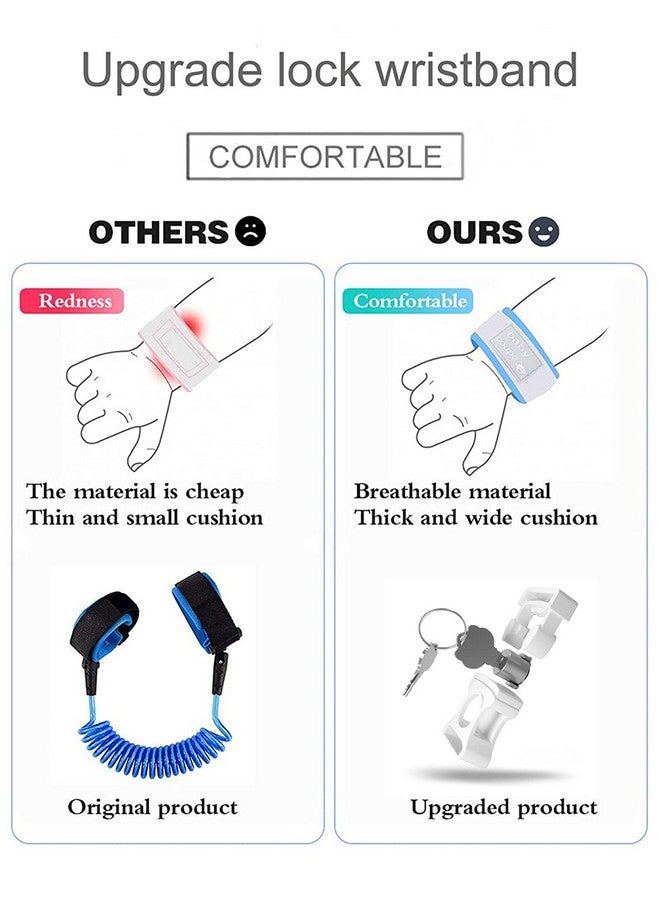 WSZCML Toddler Harness Walking Leash- Child Anti Lost Wrist Link - Child Safety Harness - Upgrade With Reflective(6.5Ft) - For Boys And Girls,Not Easy To Open Without Key (Blue) - Image 3