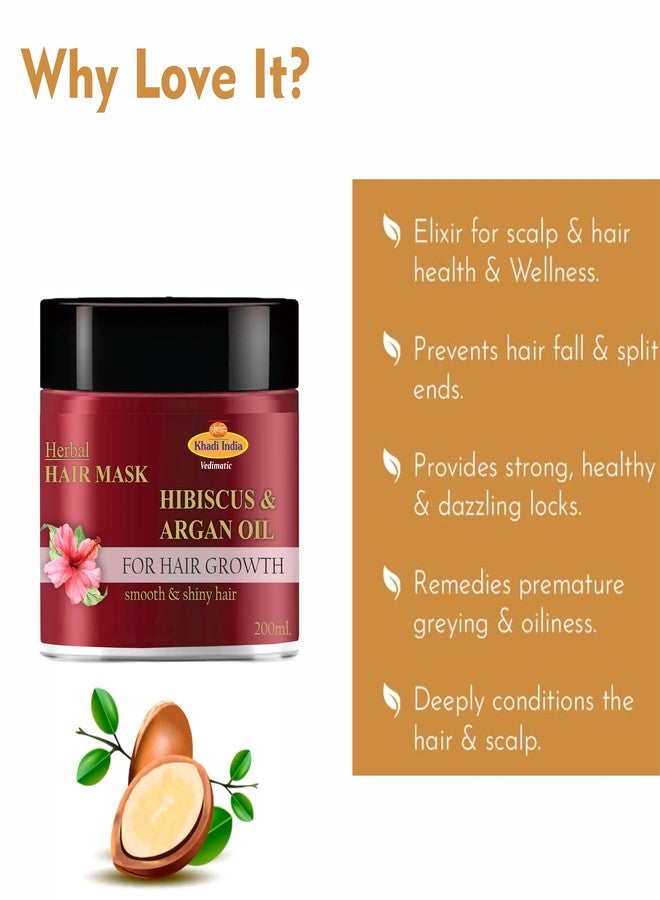 Khadi 100% Pure & Natural Hibiscus & Argan Oil Hair Mask For Smoothening Hair Sulphate & Paraben Free - 200ml. - Image 2